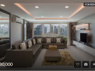 Condominium, For rent, 80,000 THB, 3 bedrooms, 120 sqm